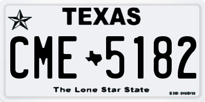 TX license plate CME5182