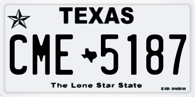 TX license plate CME5187