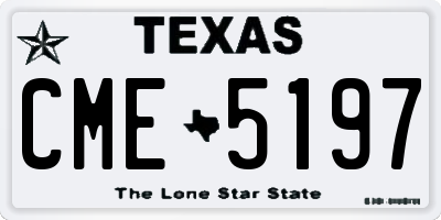 TX license plate CME5197
