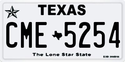 TX license plate CME5254