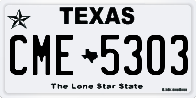 TX license plate CME5303