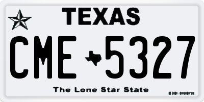 TX license plate CME5327