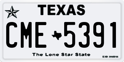TX license plate CME5391