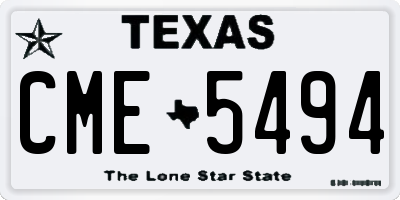 TX license plate CME5494
