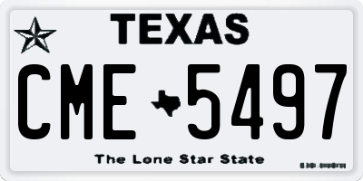 TX license plate CME5497