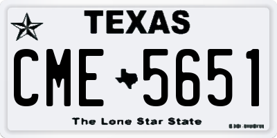 TX license plate CME5651