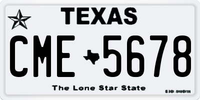 TX license plate CME5678