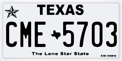 TX license plate CME5703