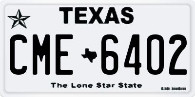 TX license plate CME6402