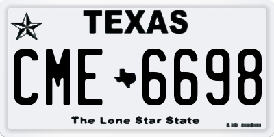 TX license plate CME6698