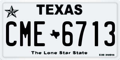TX license plate CME6713
