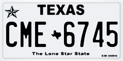 TX license plate CME6745