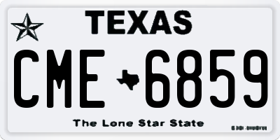 TX license plate CME6859