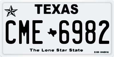 TX license plate CME6982