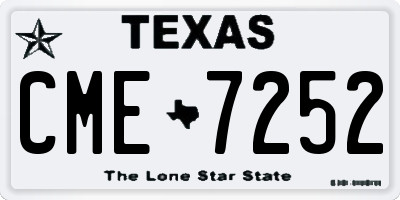 TX license plate CME7252