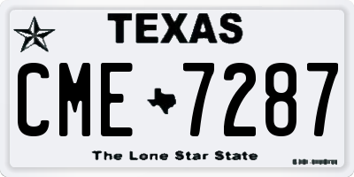 TX license plate CME7287