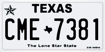 TX license plate CME7381