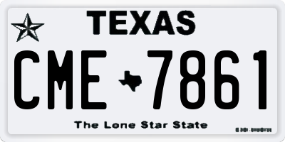 TX license plate CME7861