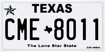 TX license plate CME8011
