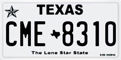 TX license plate CME8310