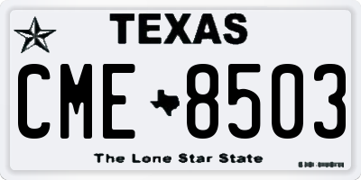 TX license plate CME8503