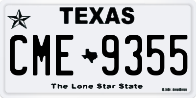 TX license plate CME9355