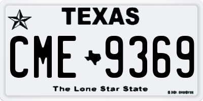 TX license plate CME9369