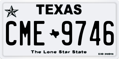 TX license plate CME9746
