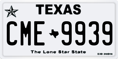 TX license plate CME9939