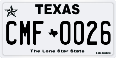 TX license plate CMF0026
