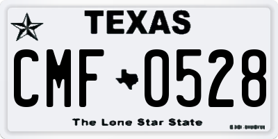 TX license plate CMF0528