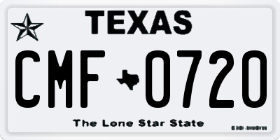 TX license plate CMF0720