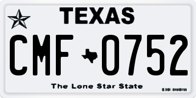 TX license plate CMF0752