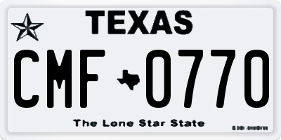 TX license plate CMF0770