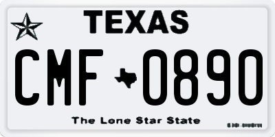 TX license plate CMF0890