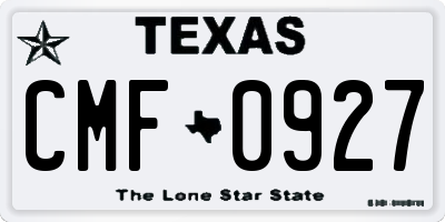 TX license plate CMF0927