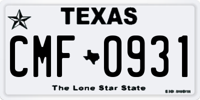 TX license plate CMF0931