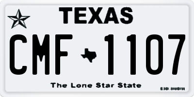 TX license plate CMF1107