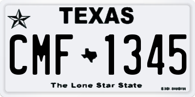 TX license plate CMF1345