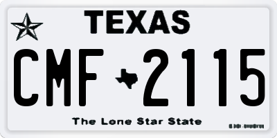 TX license plate CMF2115