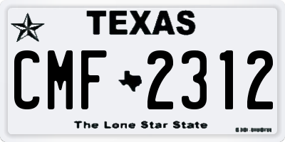 TX license plate CMF2312
