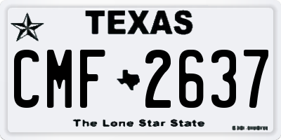 TX license plate CMF2637