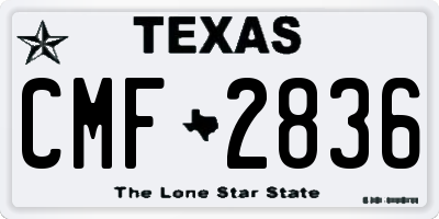 TX license plate CMF2836