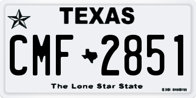 TX license plate CMF2851