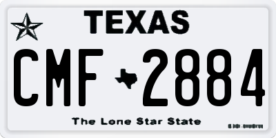TX license plate CMF2884