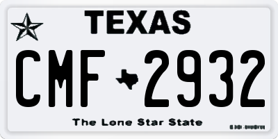 TX license plate CMF2932