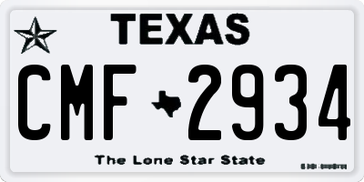 TX license plate CMF2934
