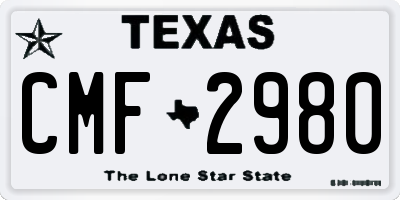TX license plate CMF2980