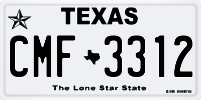 TX license plate CMF3312