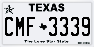 TX license plate CMF3339
